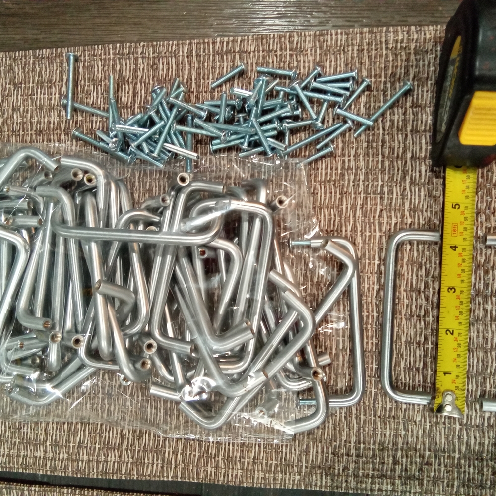25 Nickel Pulls Silver Basic Drawer Cabinet Door Handles w/ Hardware 2 Available
